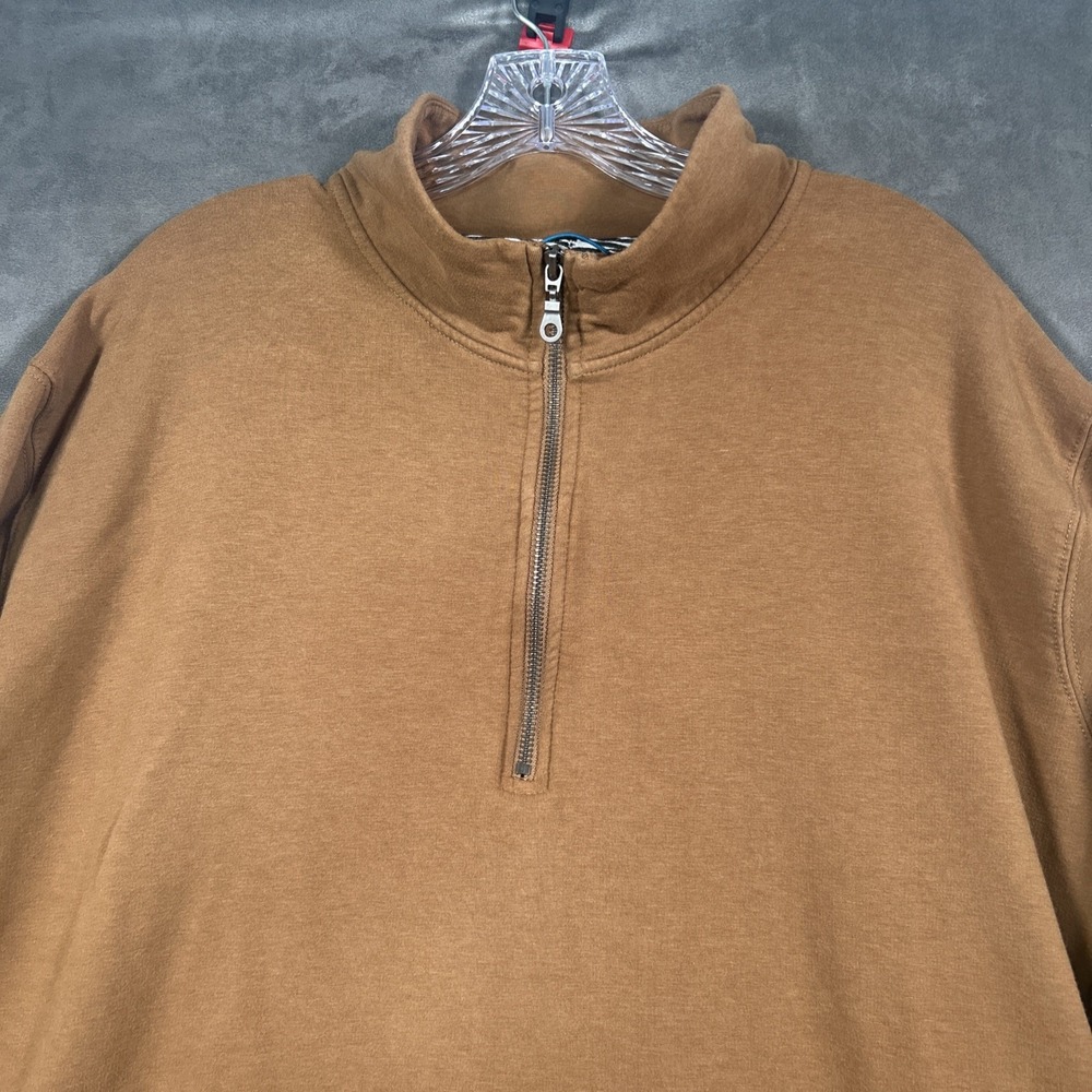 Stance ButterBlend Pullover Mens XL Brown 1/4 Zip Fleece Sweatshirt Soft Stretch - Picture 2 of 8